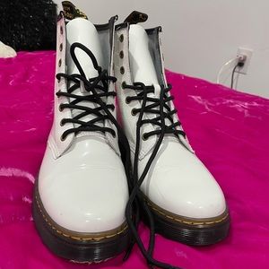 White Dr. Martens lace up boots